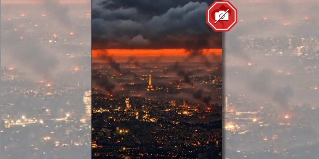 POLICY WIRE FACT CHECK: Viral Aerial Image of Paris ‘Burning’ Exposed as AI Fabrication